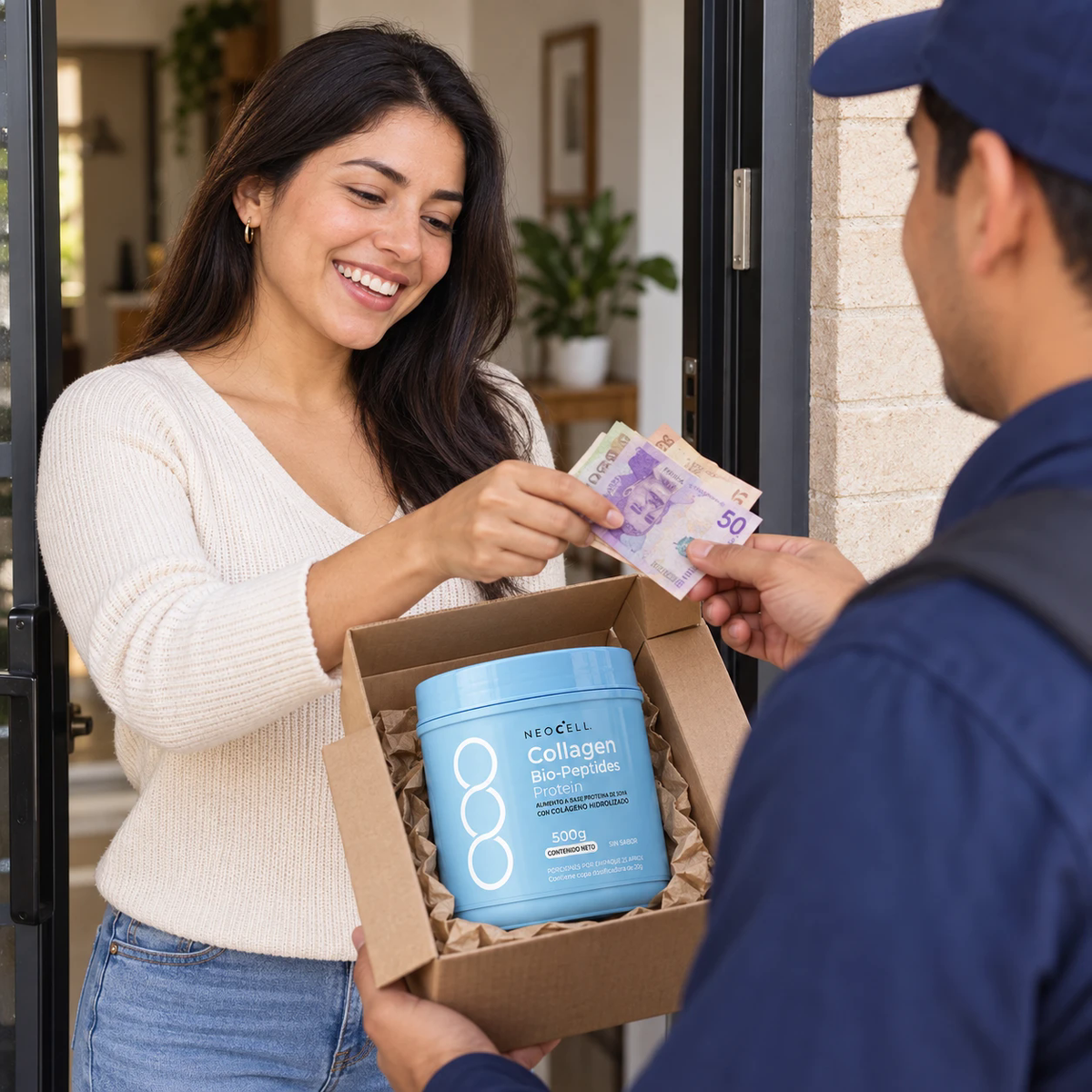 Pagas al recibir el pedido en la puerta de tu casa