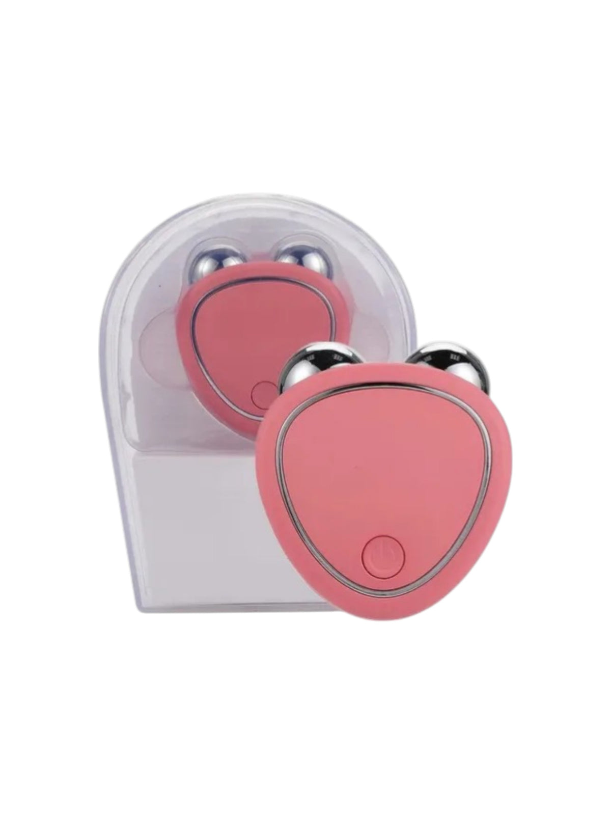 Estimulador facial rosa en su empaque
